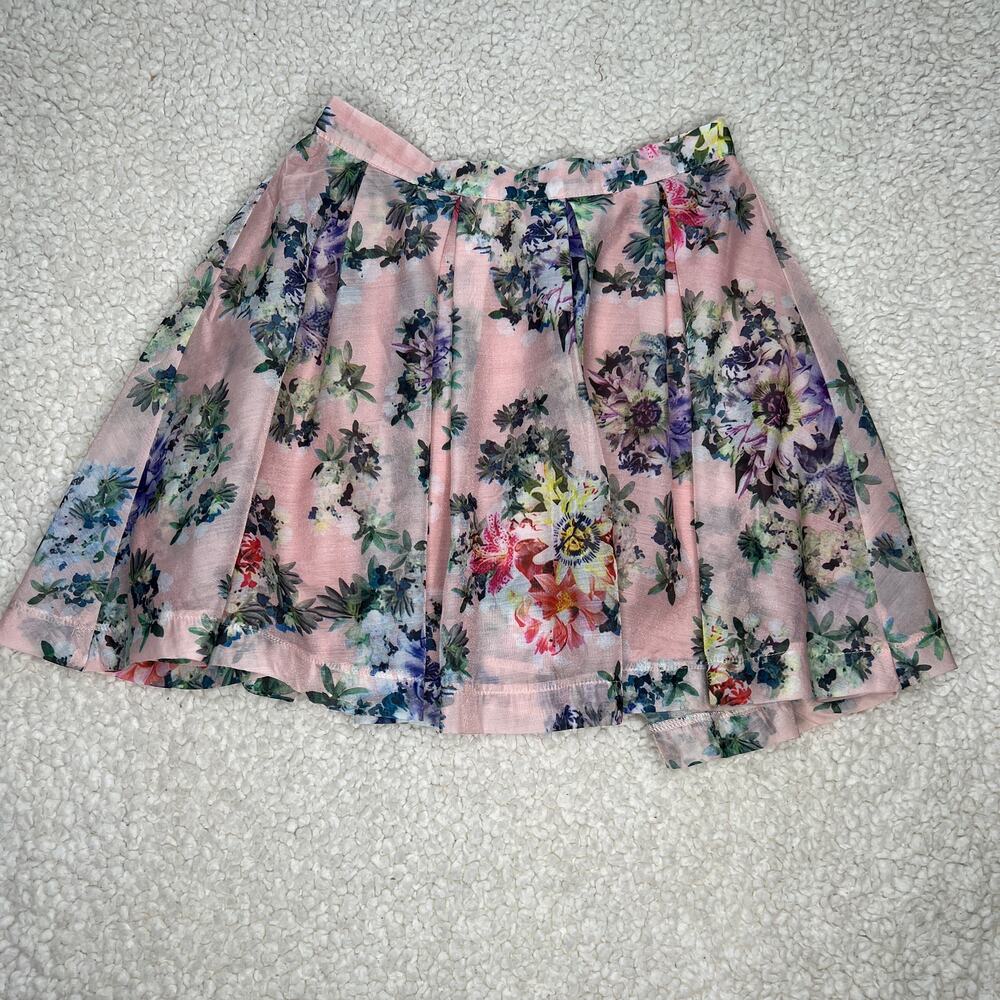 Lucca Couture Floral Pink Skirt XS